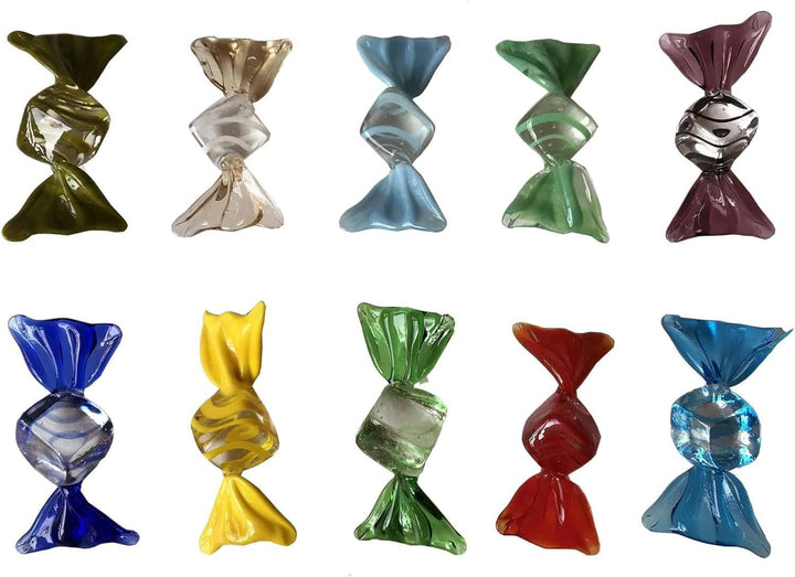 20 Stück handgefertigte Glasbonbons Dekor Vintage-Stil aus Muranoglas, für Zuhause, Party, Hochzeit,