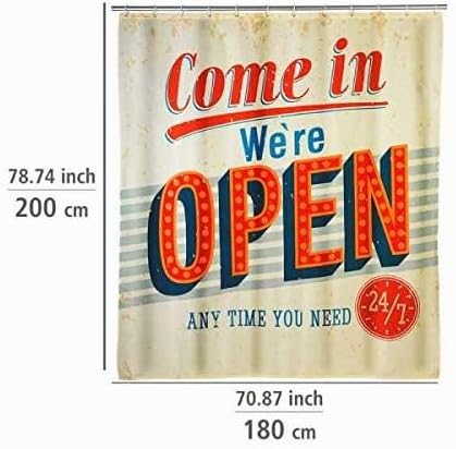 WENKO Anti-Schimmel Duschvorhang Vintage, Textil-Vorhang mit Antischimmel Effekt fürs Badezimmer, wa