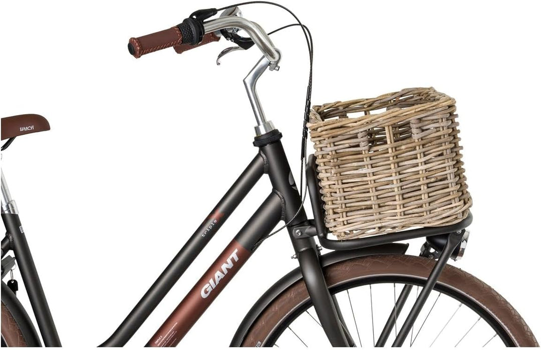 Fastrider Zeno Fahrradkorb Vorne Rattan, Fahrrad Korb für Vorne für Einkaufs- oder Büchertasche, Rat