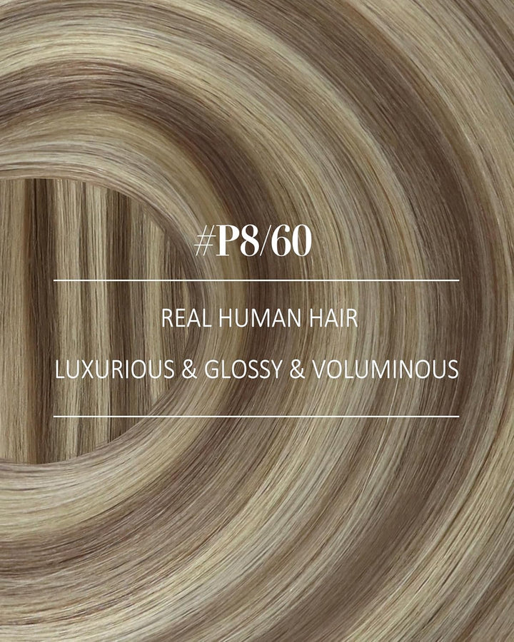 YoungSee Clip in Extensions Echthaar Hellbraun Clip in Extensions Braun Blond Echthaar Extensions Cl