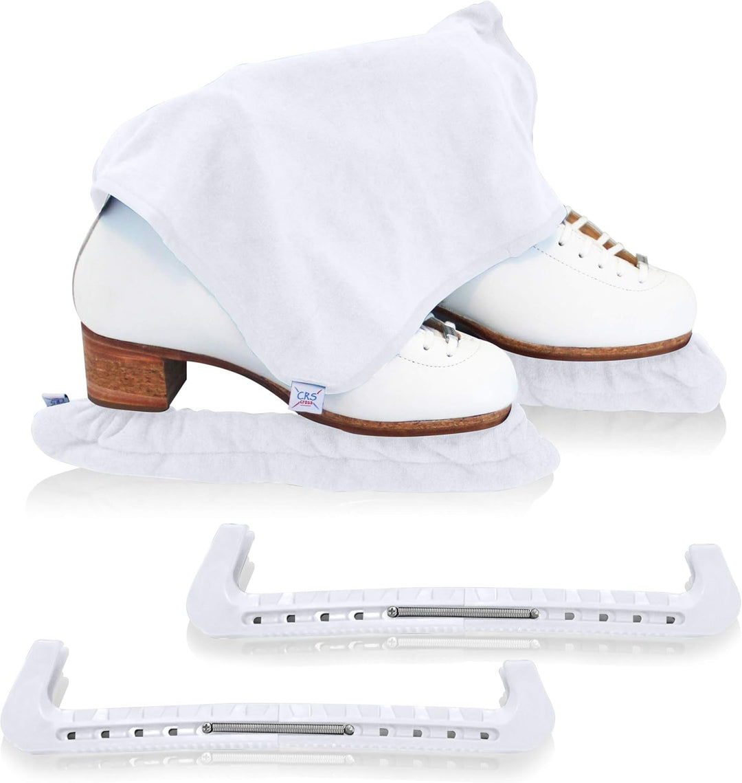 CRS Cross Skate Guards, Soakers and Towel Gift Set - Ice Skating Guards and Soft Skate Blade Covers