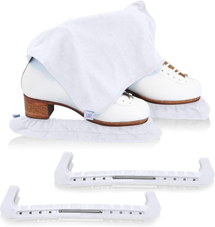 CRS Cross Skate Guards, Soakers and Towel Gift Set - Ice Skating Guards and Soft Skate Blade Covers