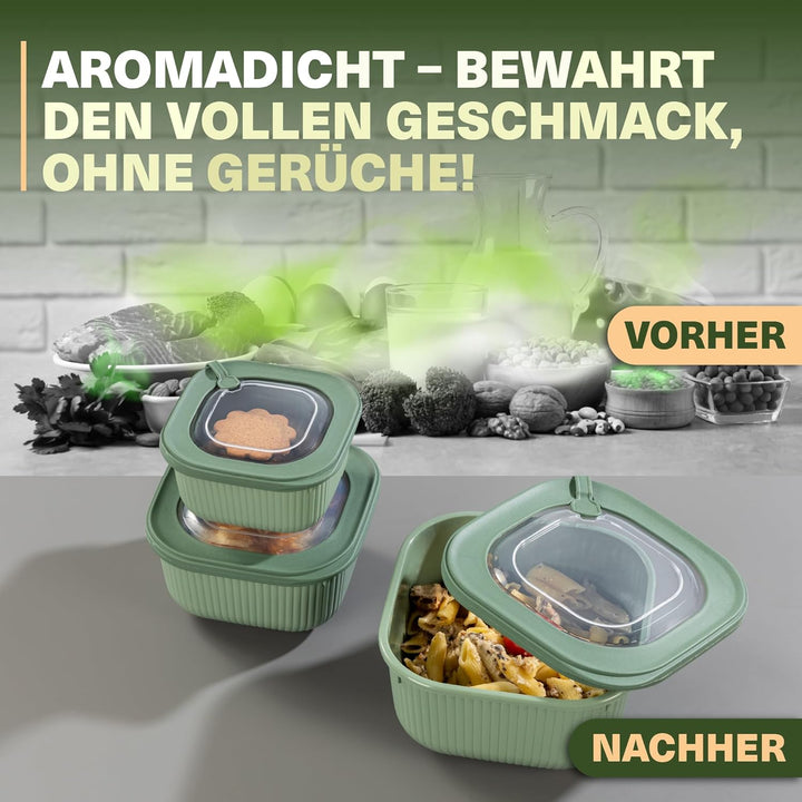 Viwares Frischhaltedosen im 6er Set mit transparentem Ventildeckel, Aufbewahrungsbehälter, Küche, st