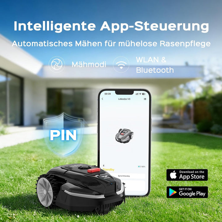 (2026 Neu) V3 Mähroboter ohne Begrenzungskabel mit Vision-Navigation | 150+ Hinderniserkennung und A