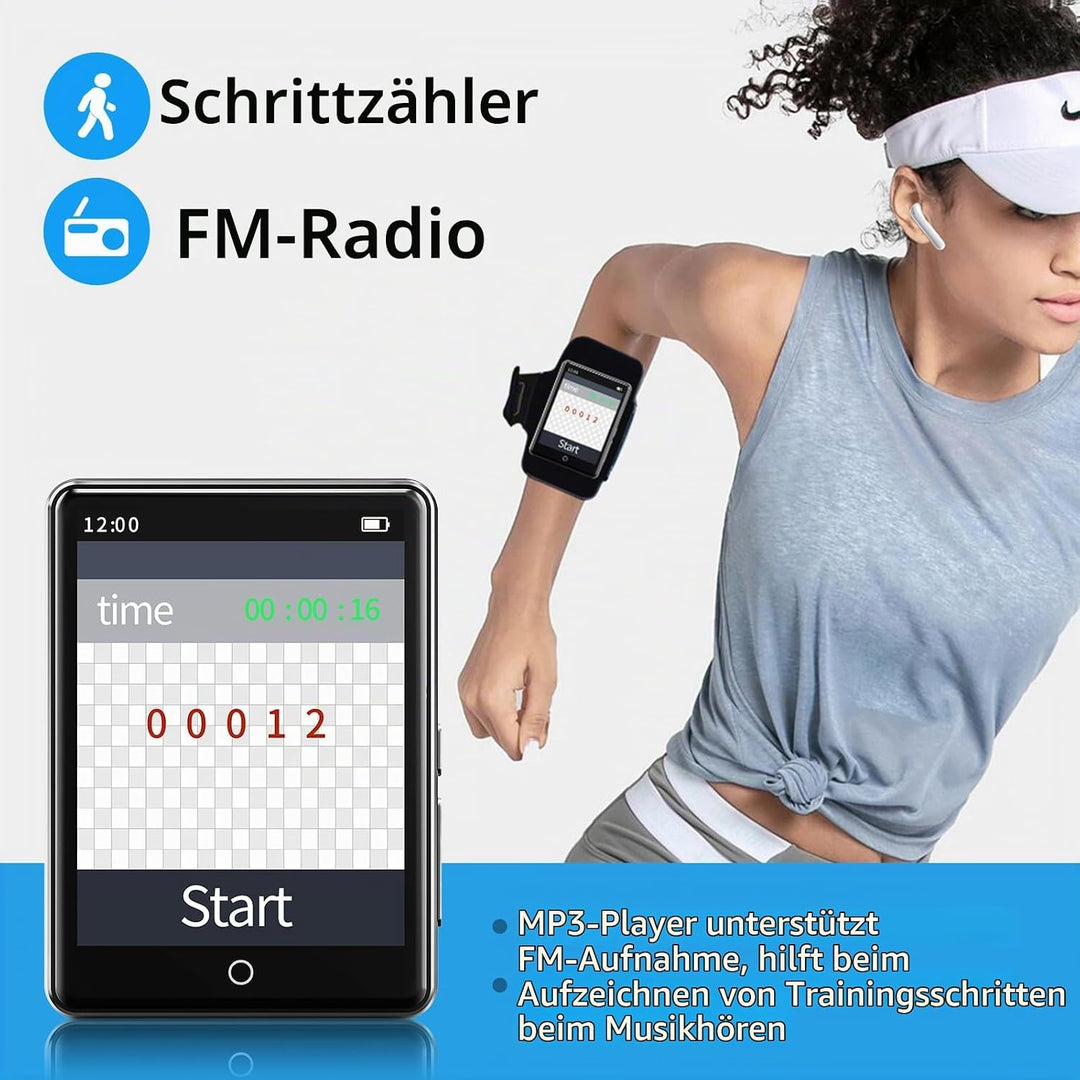 64 GB MP3 Player Bluetooth 5.3 Portable 2,8” Touchscreen Music Player mp3-player Kinder mit Lautspre