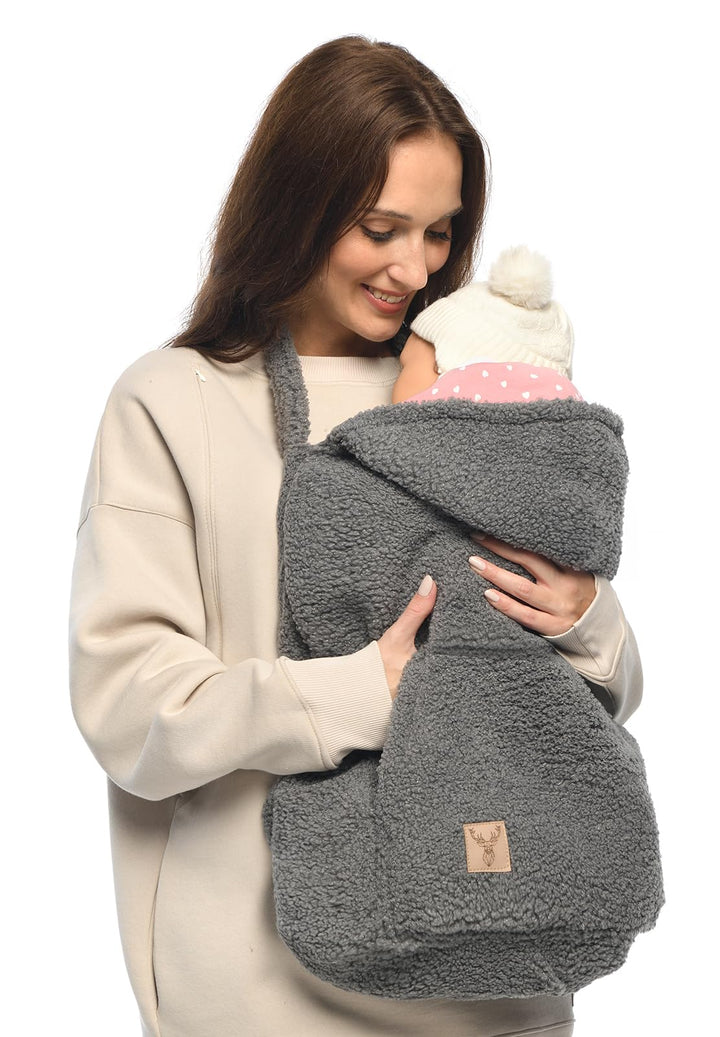 MijaCulture Tragecover M025 TEDDY – Universaler Bezug für Babytrage, Tragetuch &amp; Cape, Warmes Cover