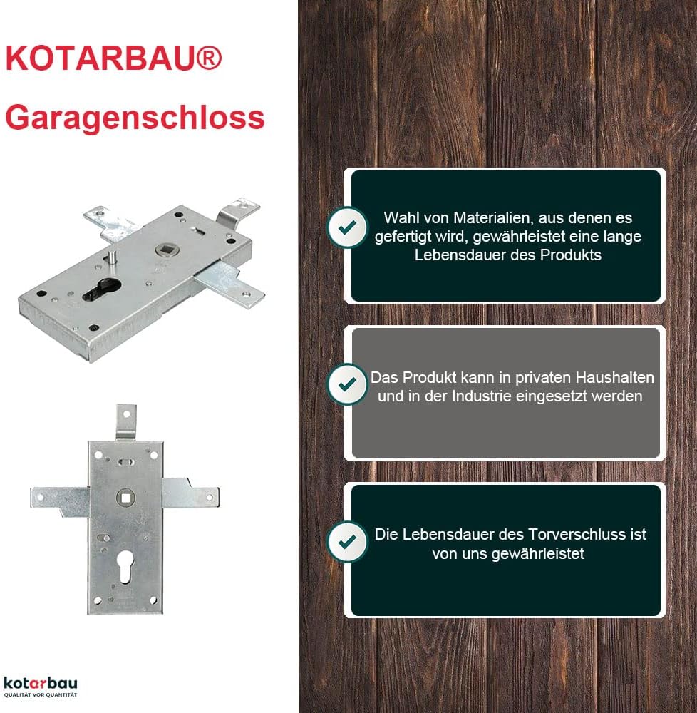 KOTARBAU® Garagenschloss 60 mm Stahl Torschloss Garagentorschloss Profilzylinder für Schwingtore Tor