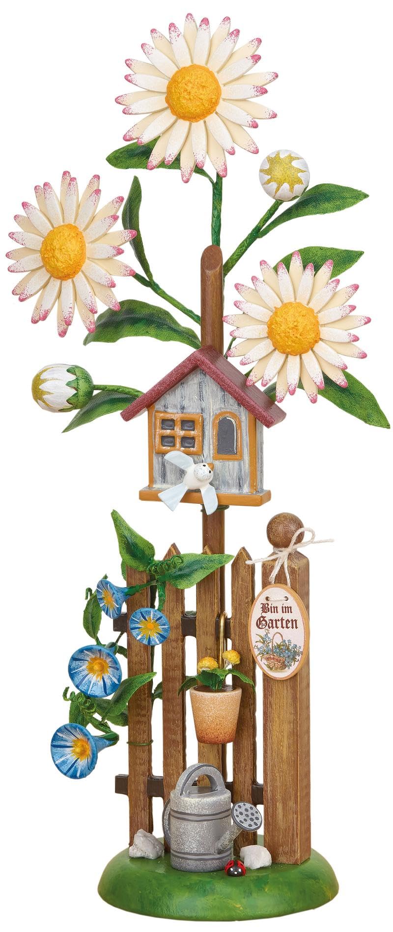Richard Glässer Seiffen Hubrig Blumeninsel Edelweissmargerite - 24 cm