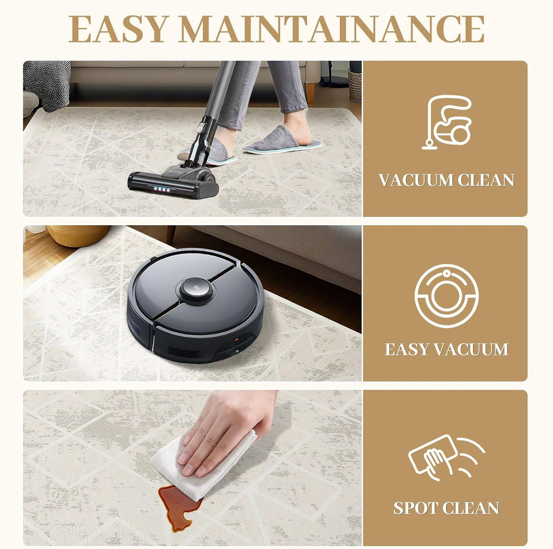 Leesentec Teppich Wohnzimmer Teppich Schlafzimmer Geometrische Teppich Moderner Abstrakter Teppiche
