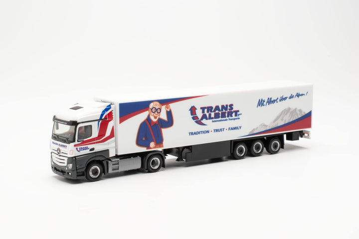 Herpa LKW Modell Mercedes-Benz Actros Streamspace „Transalbert“, originalgetreu im Massstab 1:87, Mo