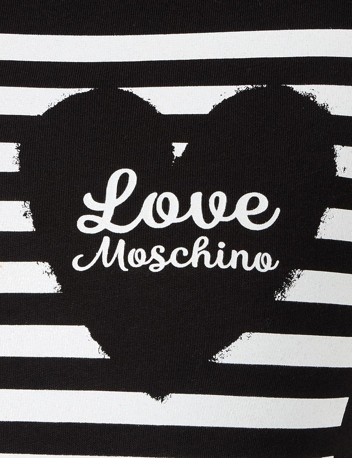 Love Moschino Damen Slim Fit Short-Sleeved T-Shirt 44 Schwarz, 44 Schwarz