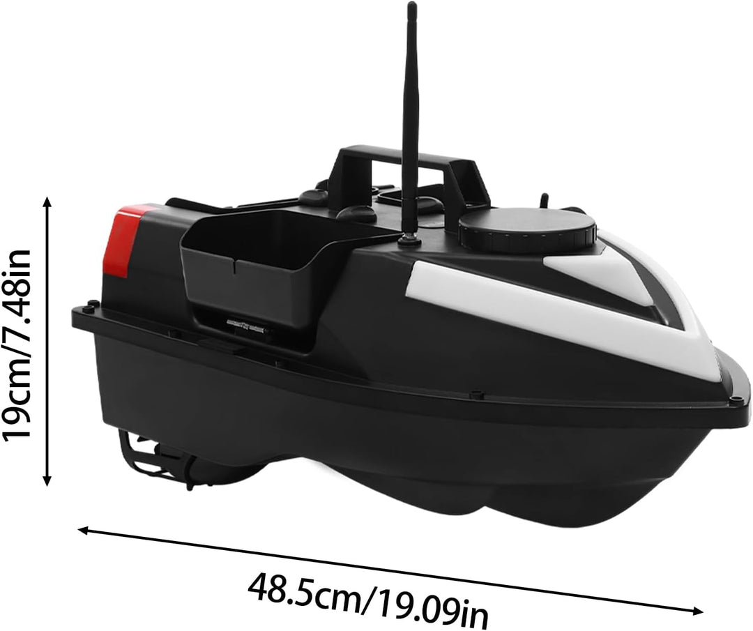 Futterboot Angeln, 500m GPS Postion Angelköder-Boot mit Fernbedienung & 3 Katapultbuchten für Flüsse