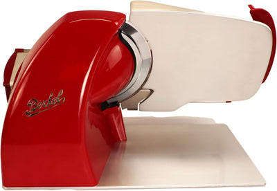 Berkel Aufschnittmaschine Home Line 200 Plus in rot mit Berkel Einlegebrett - Küchenschneidemaschine
