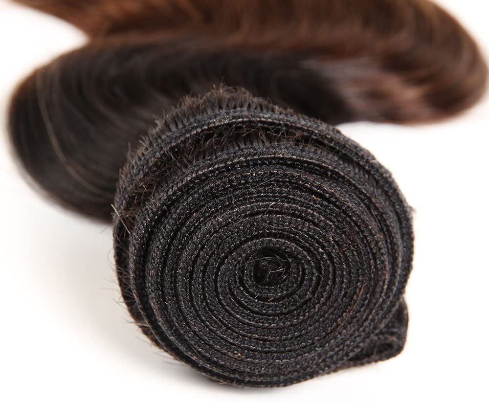 Ombre Menschenhaarbündel Ombre Brasilianisches Haar Körperwelle (T1B/4/27,10 12 14 Zoll) 100% unvera