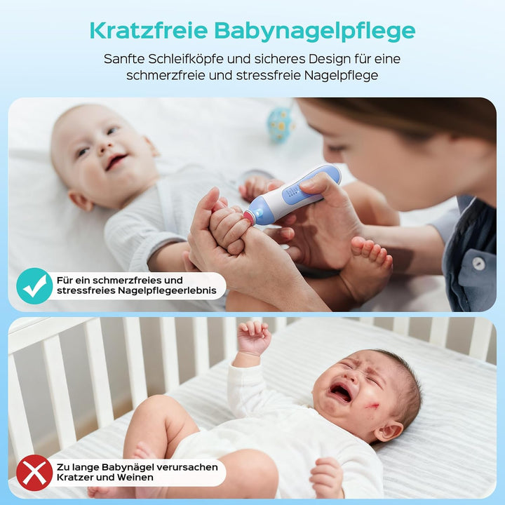 COSLUS Elektrische Nagelfeile Baby Wiederaufladbar: 2026 Electric Baby Nail Trimmer Sanfter 5 Geschw