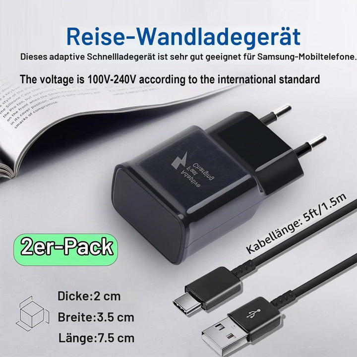 (2er Pack) USB Ladegerät mit 1,5m Ladekabel USB C Für Samsung Galaxy A16 A15 A14 A13 A05s A04s A55 A