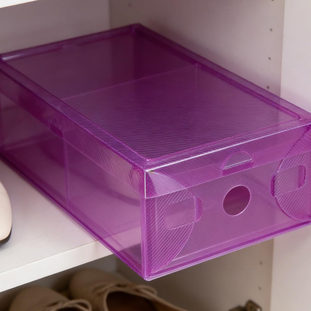 Toyvian 7 StüCk Stapelbare Transparente Schuhboxen Mit Klappdeckel Faltbare Aufbewahrungsboxen Aus R