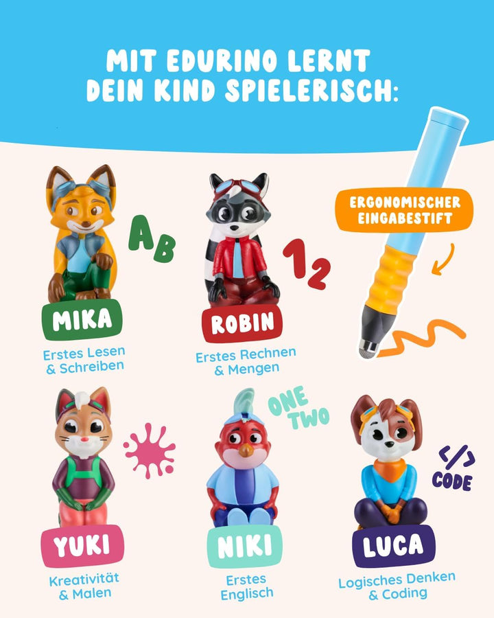 Edurino Gesamtpaket I 5 spannende Lernspiele I 4-8 Jahre I Lesen &amp; Schreiben, Zahlen, Erstes Englisc
