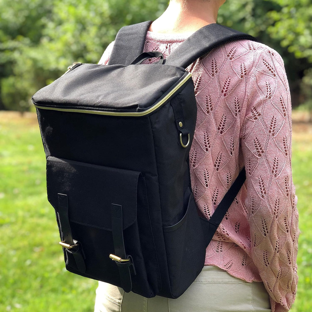Cepewa Thermorucksack | schwarz Polyester 600D 28x41x14cm | Fassungsvermögen 20L | Isolierter Rucksa
