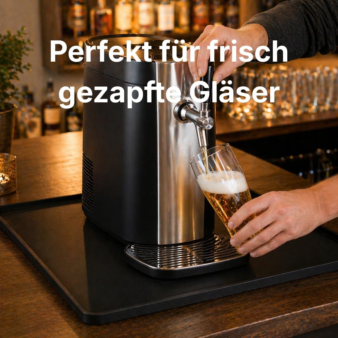 Silikon Matte für Bierzapfanlage 2er Set Schwarz 60 x 40 cm und 40 x 20 cm, rutschfeste Bar Unterlag
