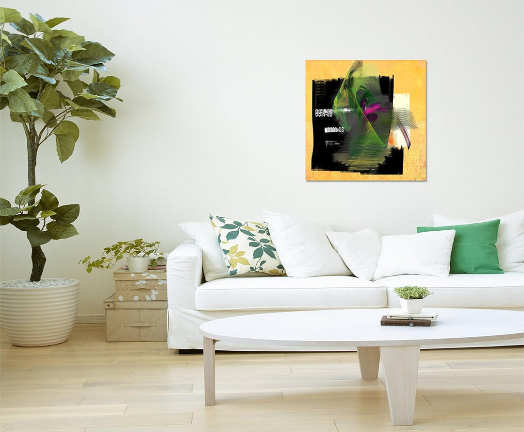 Paul Sinus Art Das Zerwürfnis - Abstraktes Bild auf Leinwand Abstrakt130- dekorativer Einteiler Wand