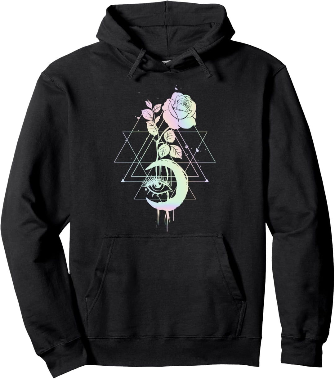 Pastell Mond - Rosen und Dreiecke - Pastel Goth Pullover Hoodie