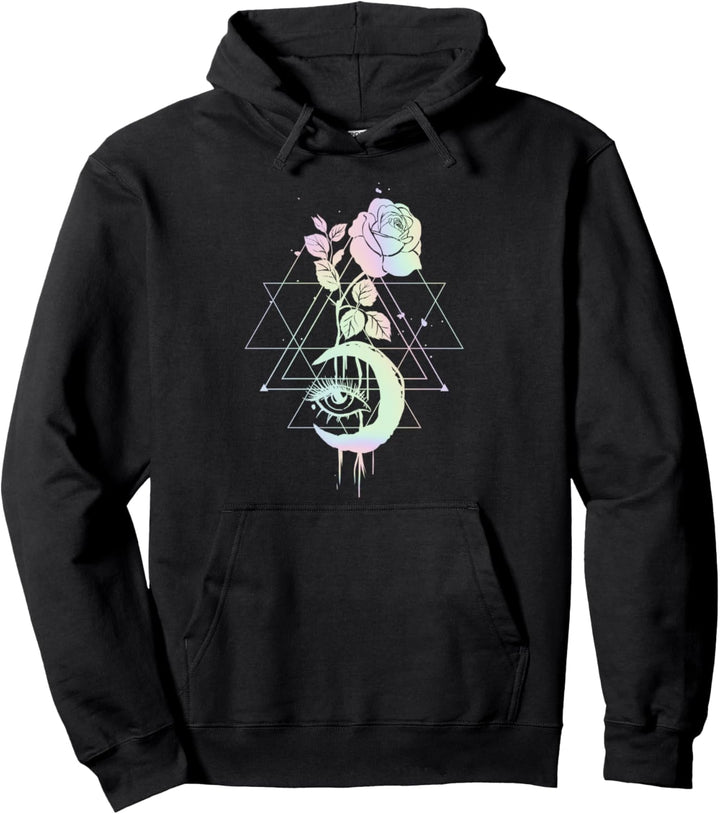 Pastell Mond - Rosen und Dreiecke - Pastel Goth Pullover Hoodie
