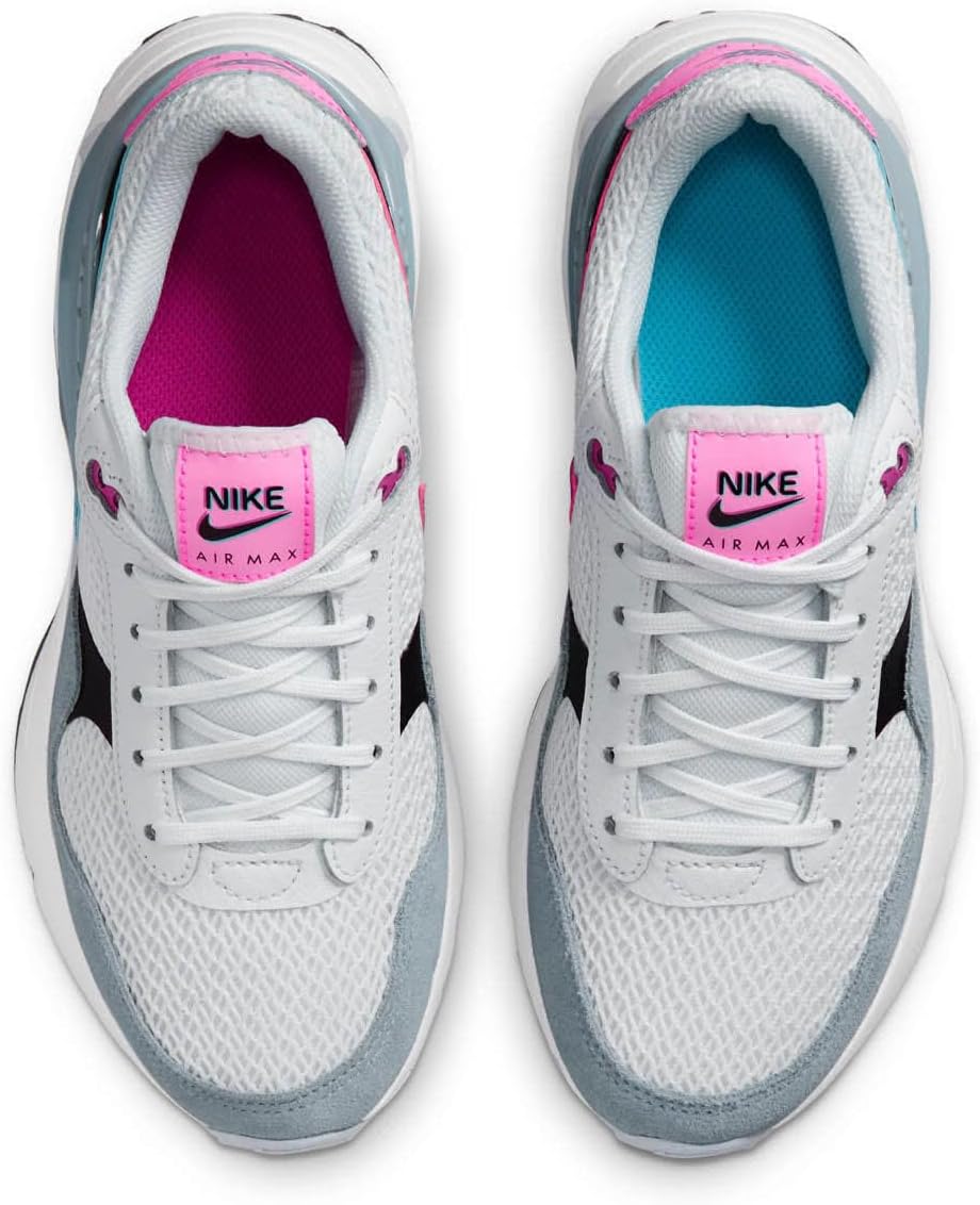 Nike Jungen Air Max SystmSneaker 35.5 EU Weiss Blau Blitzschwarz Blaues Flüstern, 35.5 EU Wei&#xDF;