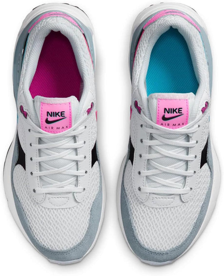 Nike Jungen Air Max SystmSneaker 35.5 EU Weiss Blau Blitzschwarz Blaues Flüstern, 35.5 EU Wei&#xDF;