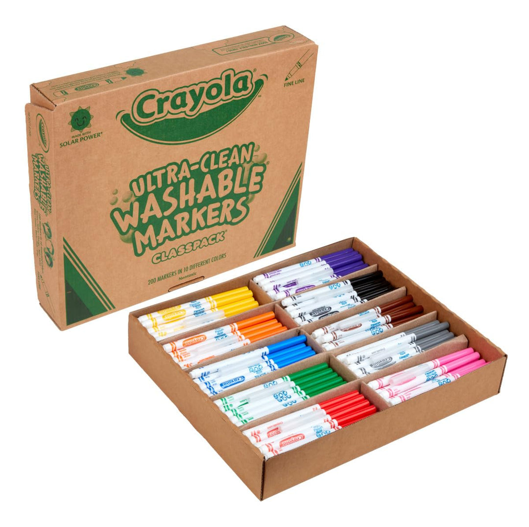 Crayola 200ct Classpack Washable Fine Markers 10 colors by Crayola