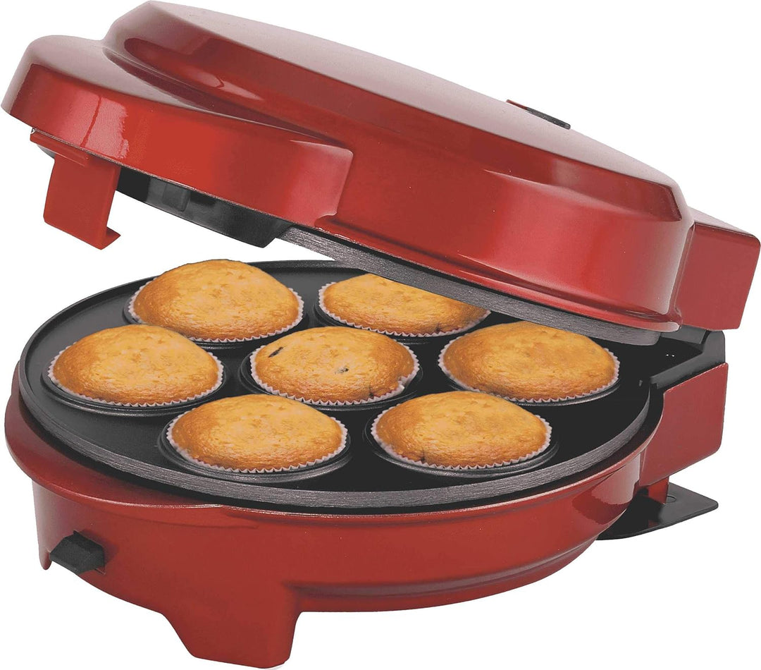 Melissa 16250072 3in1 Donut Muffin und Popcake-Maker 3 auswechselbare Backplatten, Rot Metallic