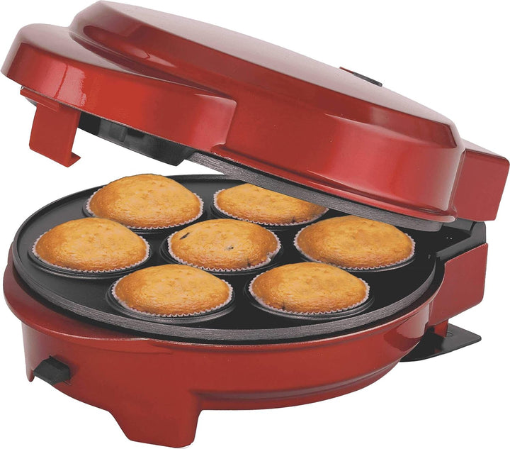 Melissa 16250072 3in1 Donut Muffin und Popcake-Maker 3 auswechselbare Backplatten, Rot Metallic
