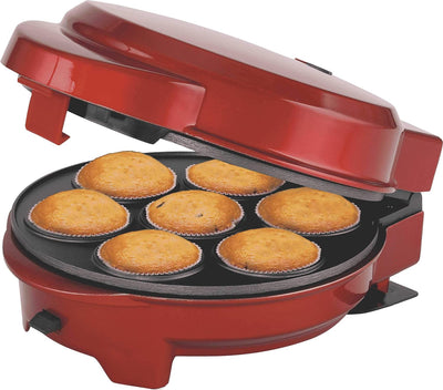 Melissa 16250072 3in1 Donut Muffin und Popcake-Maker 3 auswechselbare Backplatten, Rot Metallic