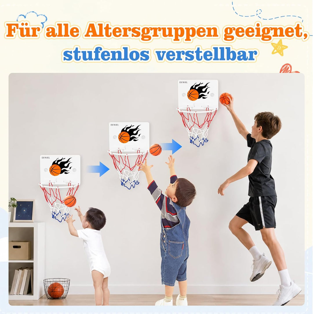 DEWEL Mini Basketballkorb Set, Basketball Korb Indoor für Kinder, Basketball Korb im Zimmer Wandmont