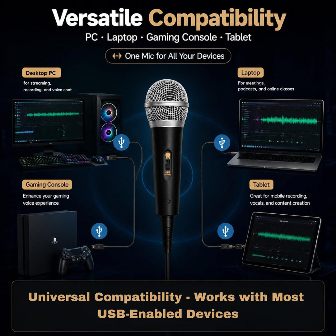 Dynamischer Mikrofon, Professionelles USB-Kondensatormikrofon | Vocal Dynamisch Microphone Karaoke H