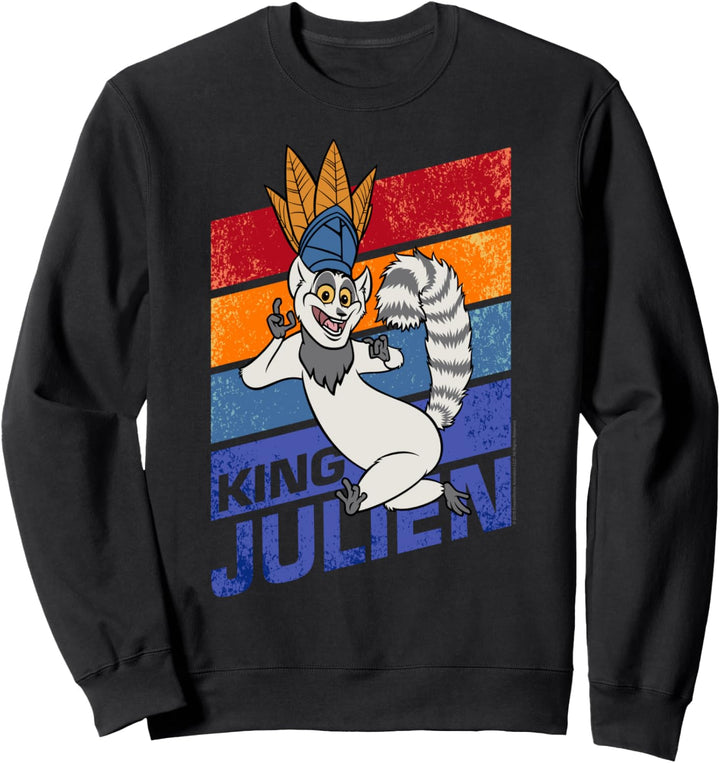 Madagascar King Julien Striped Portrait Sweatshirt