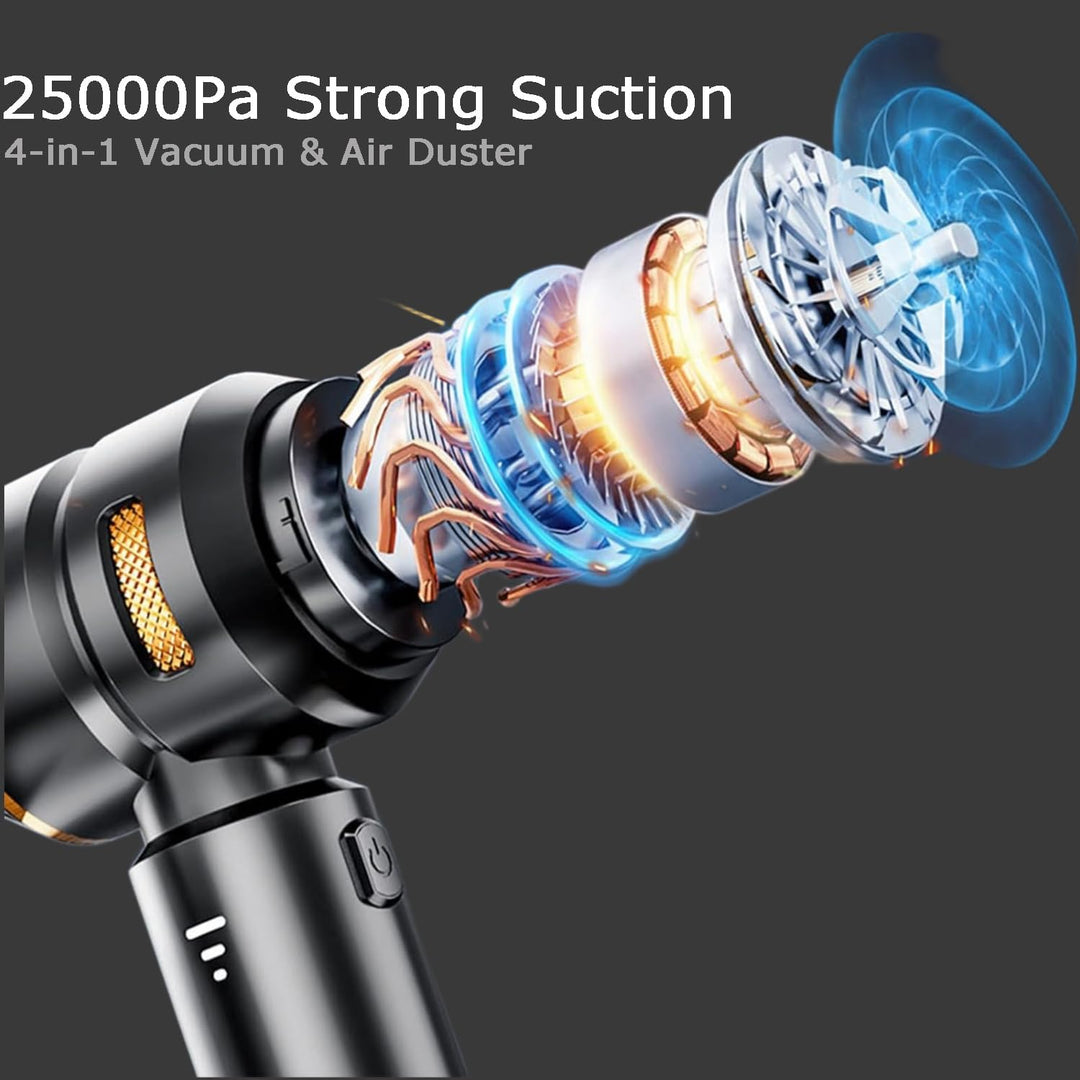 Handheld Vacuum Cleaner, 25000 Pa Wireless with Washable HEPA Filter, Powerful Rechargeable Vacuum C