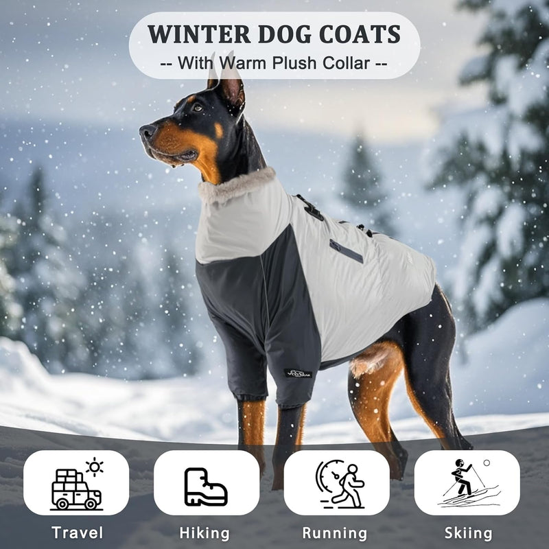 Winter Hundemantel mit Geschirrschnalle, Winddichte wasserdichte Hundefleecejacke, Weicher Fleece Pu