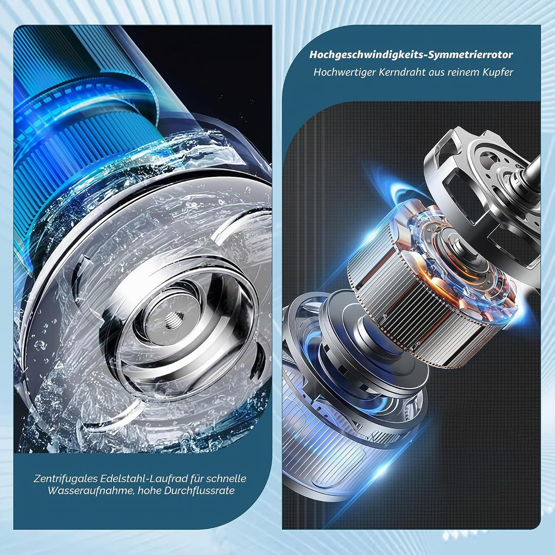 Tauchpumpe, Tauchpumpen Kompatibel mit Makita 24V Akku, Schmutzwasserpumpe mit 10m Schlauch und 5m V