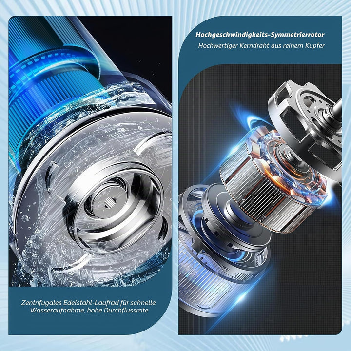 Tauchpumpe, Tauchpumpen Kompatibel mit Makita 24V Akku, Schmutzwasserpumpe mit 10m Schlauch und 5m V