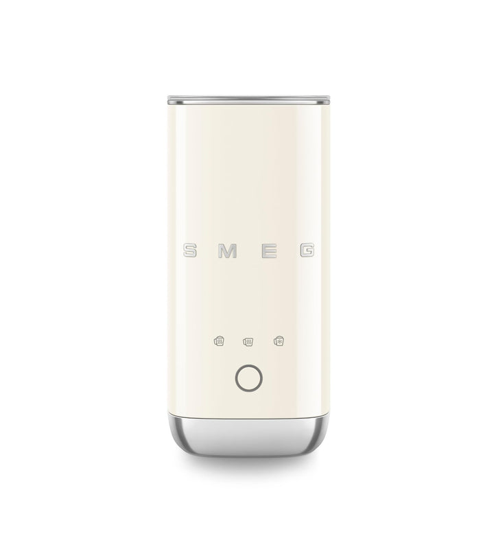 Smeg, MFF02CREU Elektrischer Milchaufschäumer, 3 Getränkefunktionen, abnehmbarer Schneebesen, Antiha