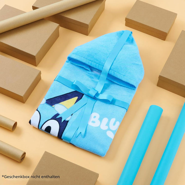 BlueY Badeponcho Kinder mit Kapuze Baumwolle Frottee Poncho Handtuch Kinder Jungen Mädchen Kaputzenh