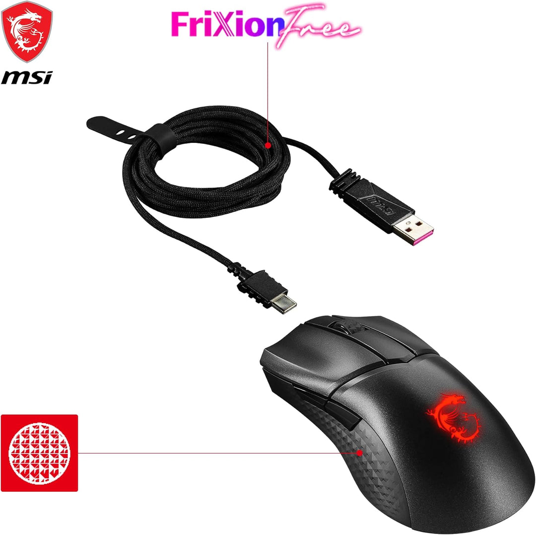 MSI Clutch GM31 Lightweight Wireless Gaming Mouse - 12.000 DPI Optischer Sensor, Rechtshänder, 60M+