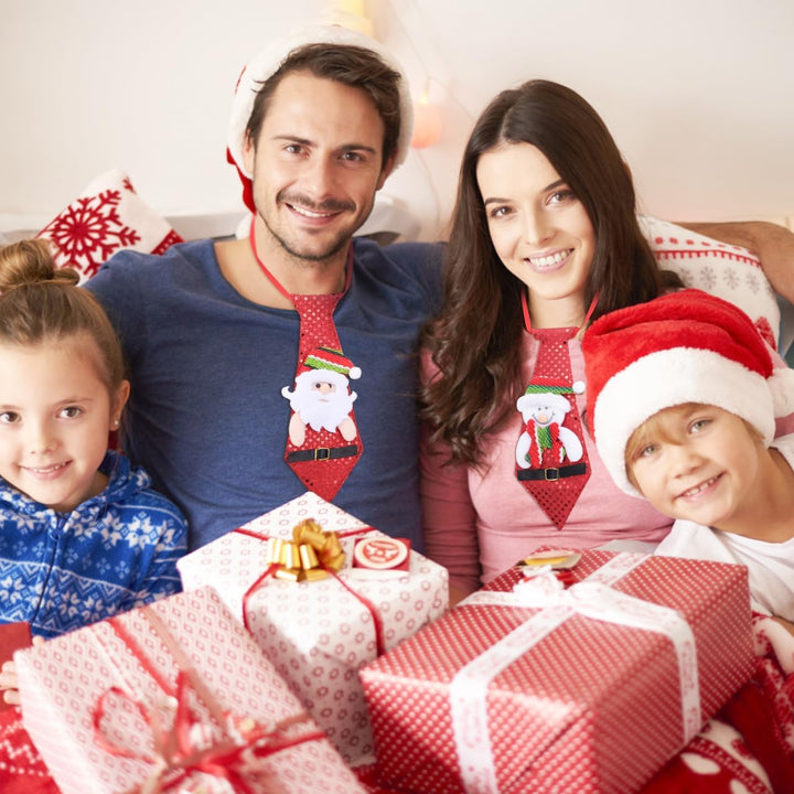 SOIMISS 3Pcs Weihnachtskrawatten Lustige Pailletten Santa Schneemann Hirsch Krawatten Neuheit Weihna