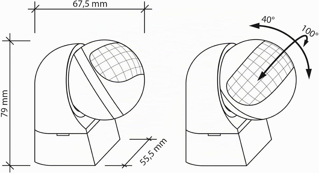 SEBSON® Bewegungsmelder Aussen IP44 Aufputz - 4er Set - Wand Montage, programmierbar, IR Sensor, Rei