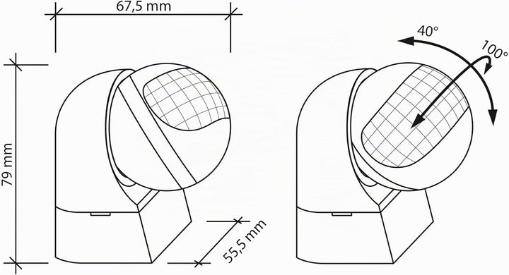 SEBSON® Bewegungsmelder Aussen IP44 Aufputz - 4er Set - Wand Montage, programmierbar, IR Sensor, Rei