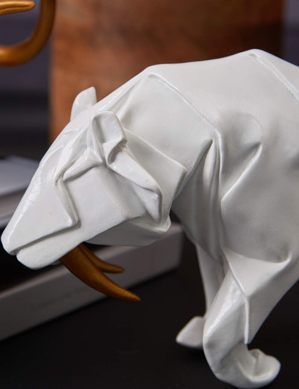 Amoy-Art Modern Dekor Skulptur Leopard Figuren Statue Wohnzimmer Kunst Arts Polyresin Geschenk 24cm