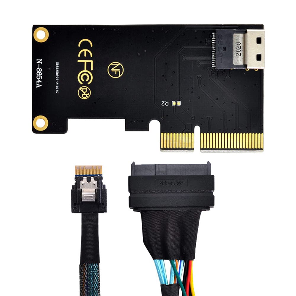 Xiwai PCI-E 3.0 4.0 auf SFF-8654 Slimline SAS-Kartenadapter und U.2 U2 SFF-8639 NVME PCIe SSD-Kabel