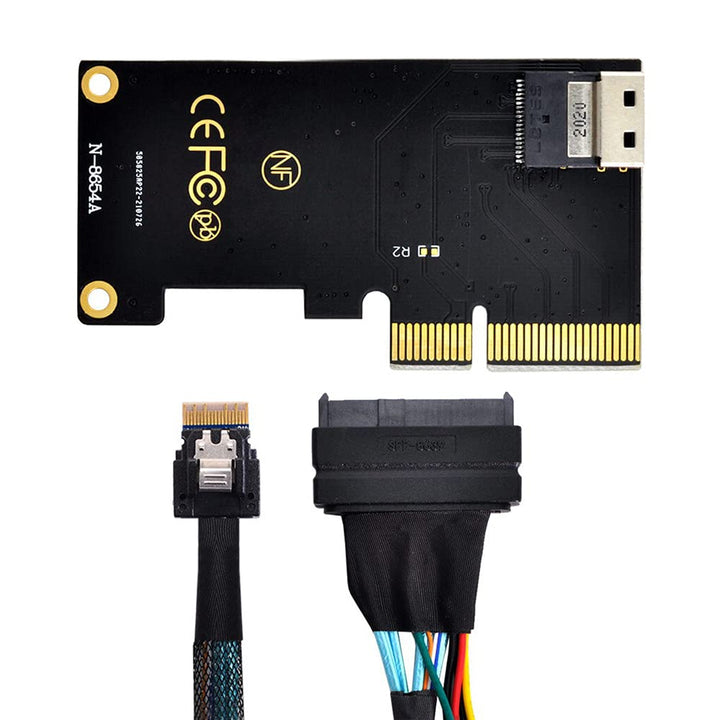 Xiwai PCI-E 3.0 4.0 auf SFF-8654 Slimline SAS-Kartenadapter und U.2 U2 SFF-8639 NVME PCIe SSD-Kabel
