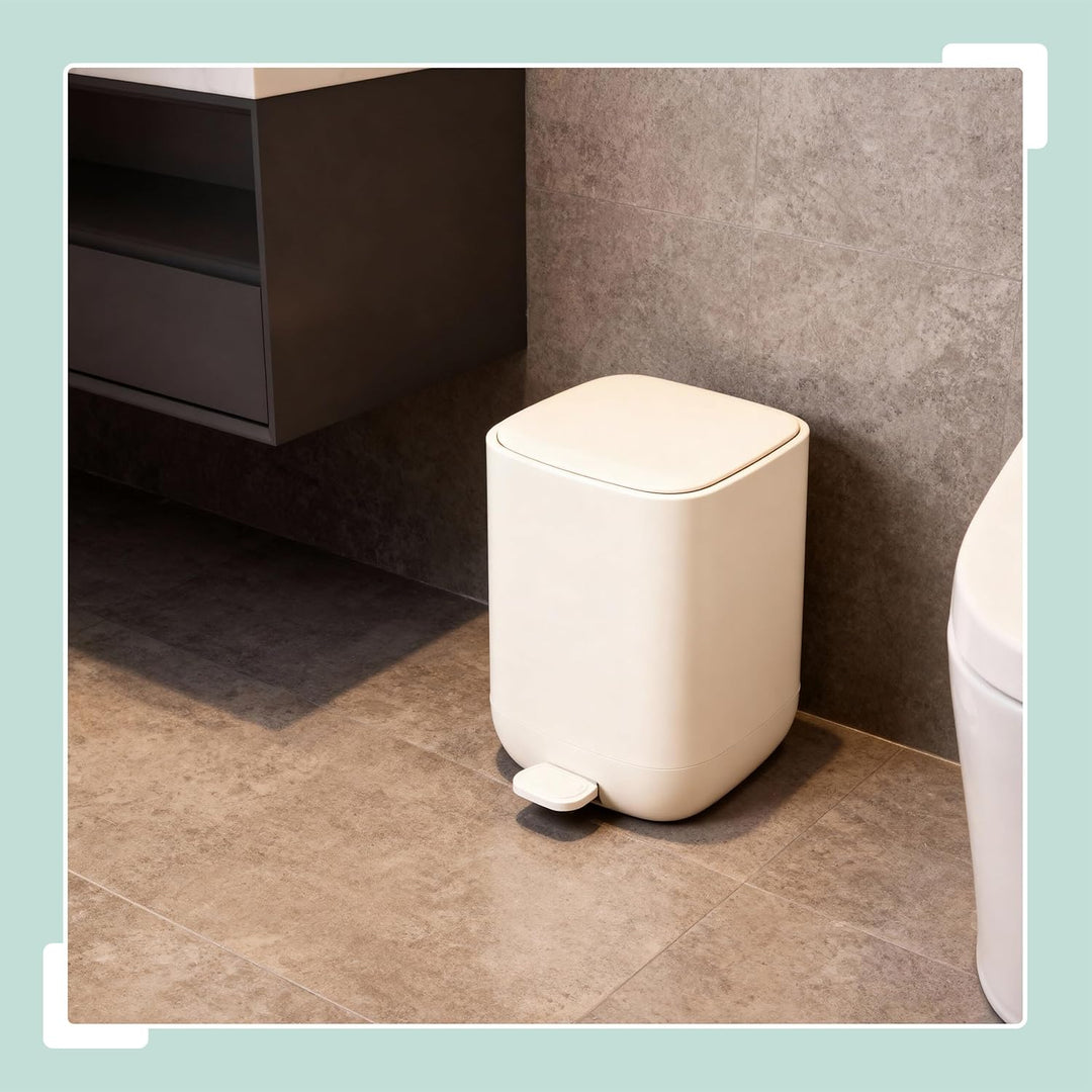 Relaxdays Mülleimer, 9 Liter, Absenkautomatik, entnehmbarer Inneneimer, Matter Kunststoff, Treteimer